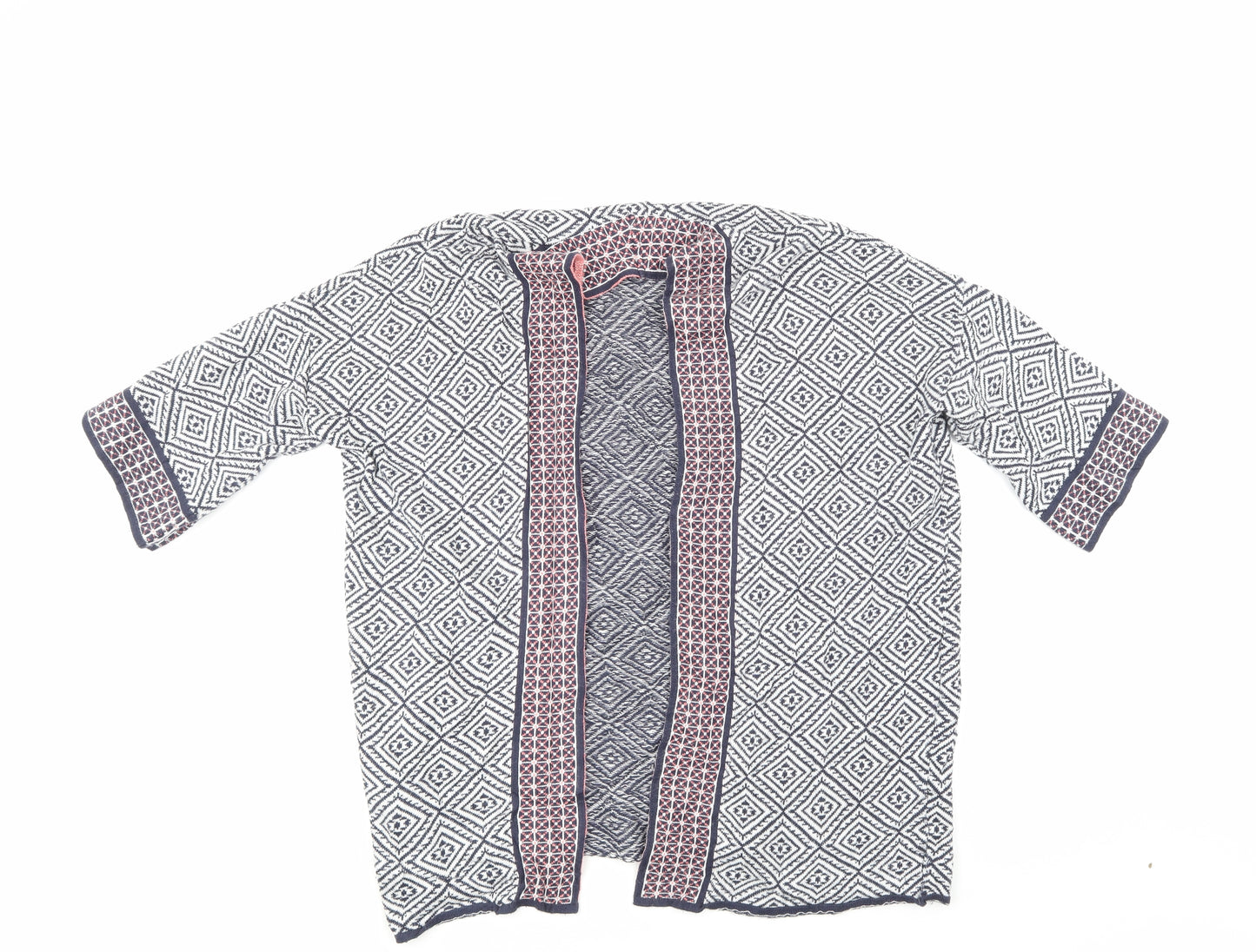 F&F Womens Blue Geometric  Cardigan Jumper Size 12
