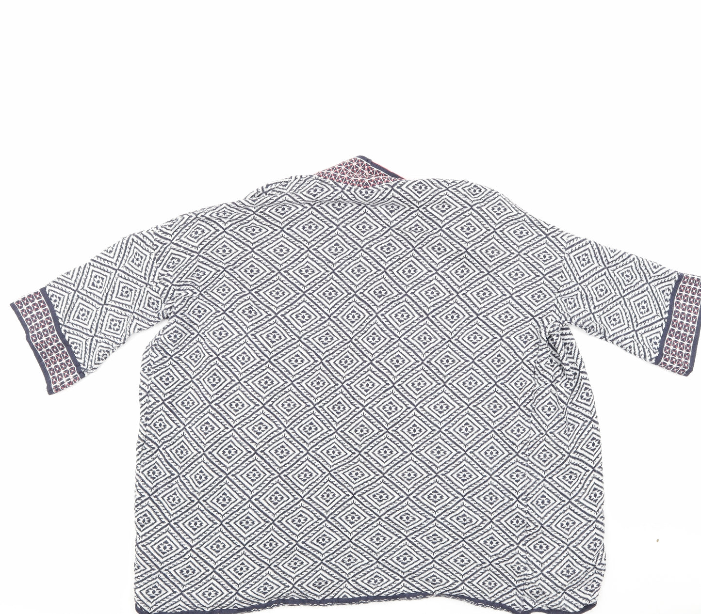 F&F Womens Blue Geometric  Cardigan Jumper Size 12