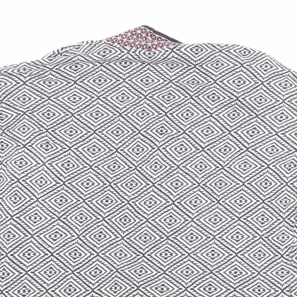 F&F Womens Blue Geometric  Cardigan Jumper Size 12