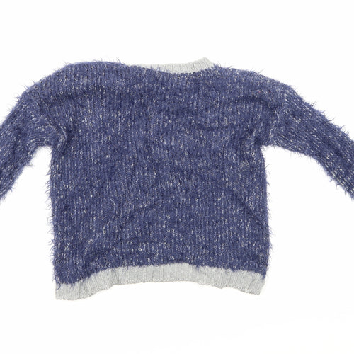 United Colors of Benetton Girls Blue   Pullover Jumper Size 7-8 Years  - Love heart
