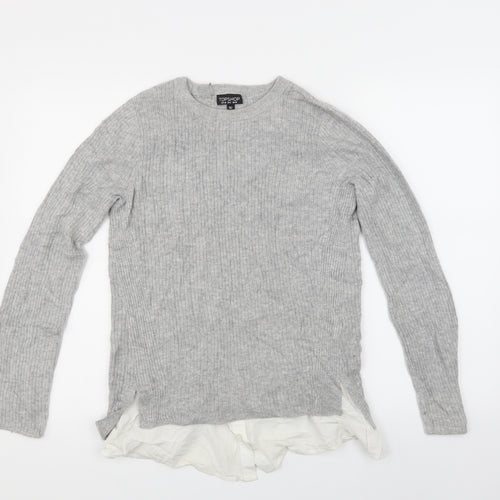 TOP SHOP Womens Grey   Pullover Jumper Size 10