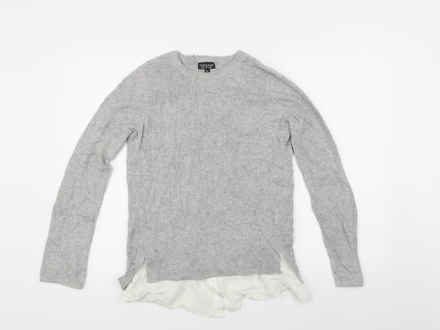 TOP SHOP Womens Grey   Pullover Jumper Size 10