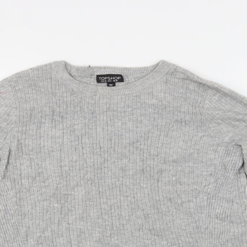 TOP SHOP Womens Grey   Pullover Jumper Size 10