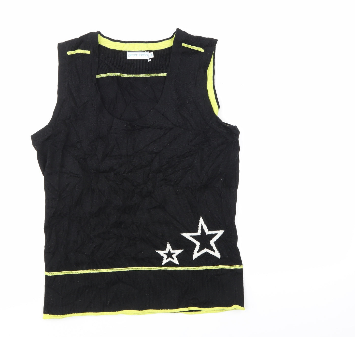 Green Lamb Mens Black    T-Shirt Size M  - Tank Top