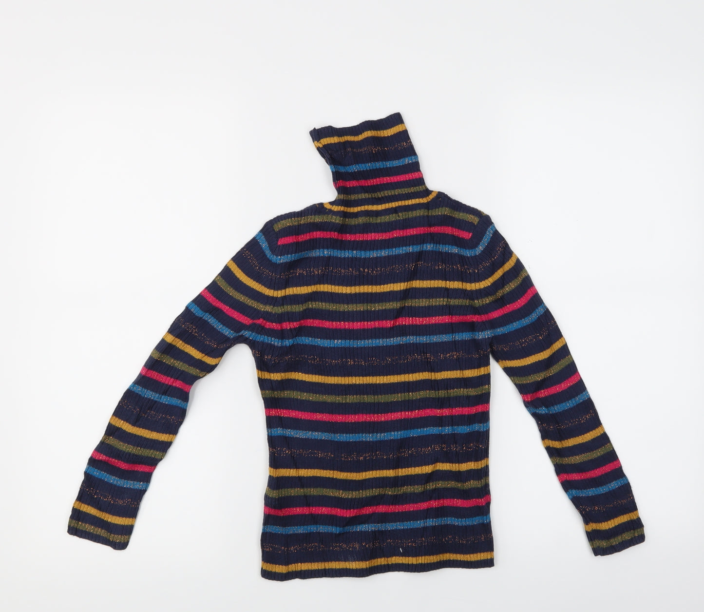 M&S Girls Multicoloured Striped  Pullover Jumper Size 6-7 Years