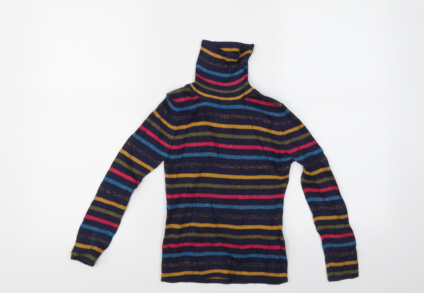 M&S Girls Multicoloured Striped  Pullover Jumper Size 6-7 Years