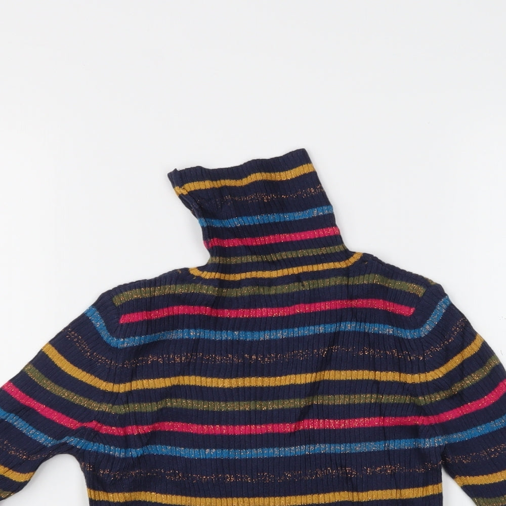 M&S Girls Multicoloured Striped  Pullover Jumper Size 6-7 Years