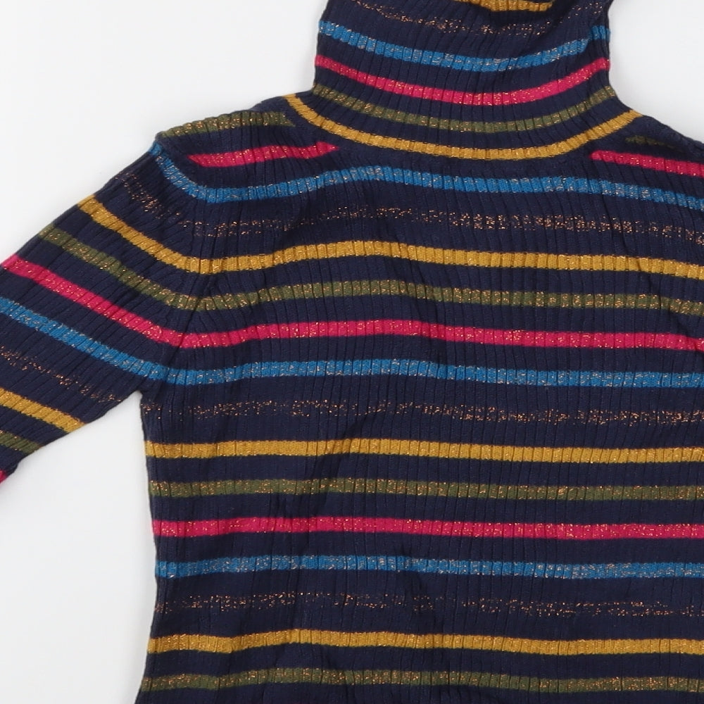 M&S Girls Multicoloured Striped  Pullover Jumper Size 6-7 Years
