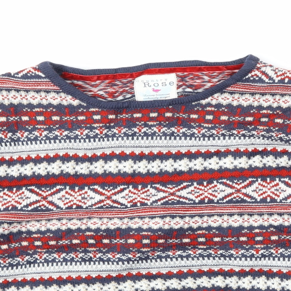 Country Rose Womens Multicoloured Fair Isle  Pullover Jumper Size L  - christmas