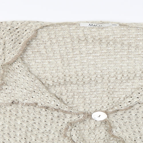 M&Co Womens Ivory   Cardigan Jumper Size 2XL