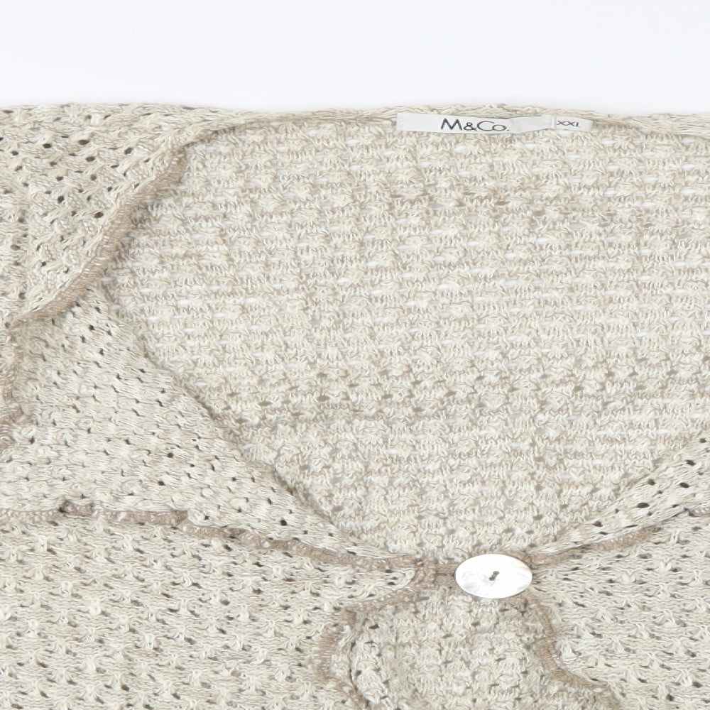 M&Co Womens Ivory   Cardigan Jumper Size 2XL