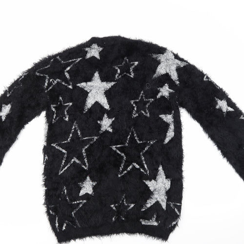 TU Girls Black   Cardigan Jumper Size 14 Years  - Star pattern