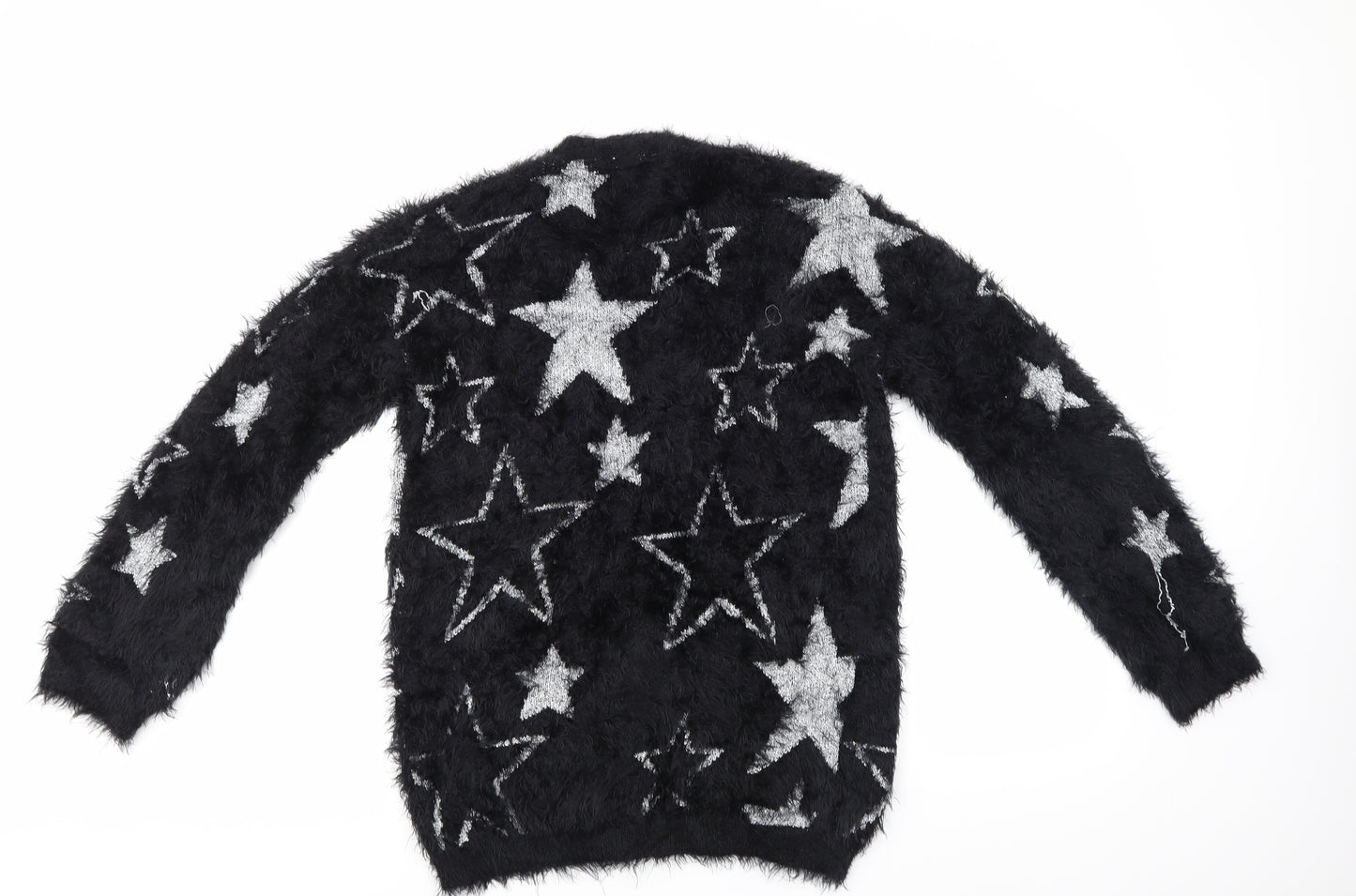 TU Girls Black   Cardigan Jumper Size 14 Years  - Star pattern