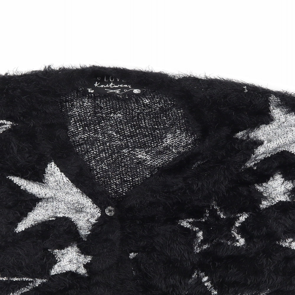 TU Girls Black   Cardigan Jumper Size 14 Years  - Star pattern