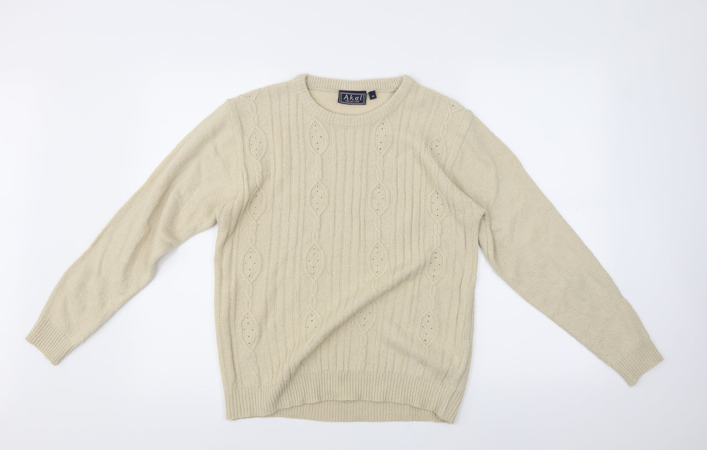 Akal Mens Ivory Argyle/Diamond  Pullover Jumper Size M