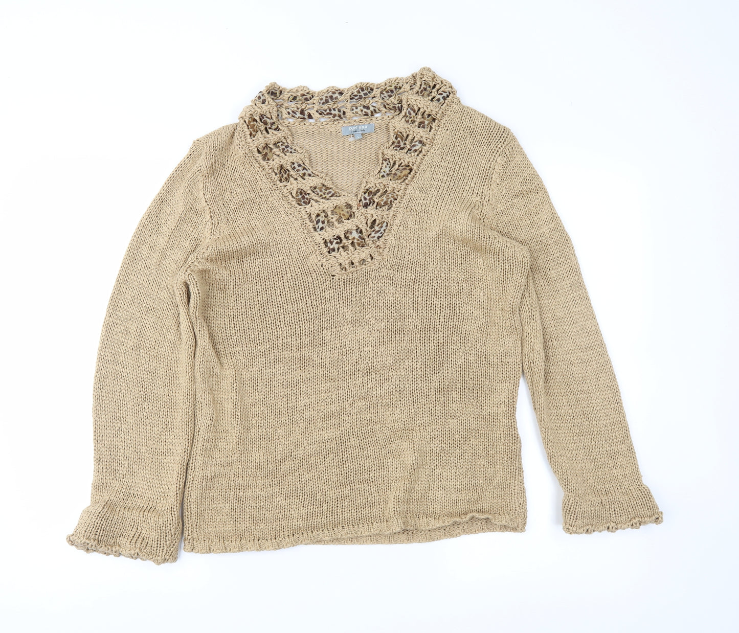 m&s Womens Beige   Pullover Jumper Size L