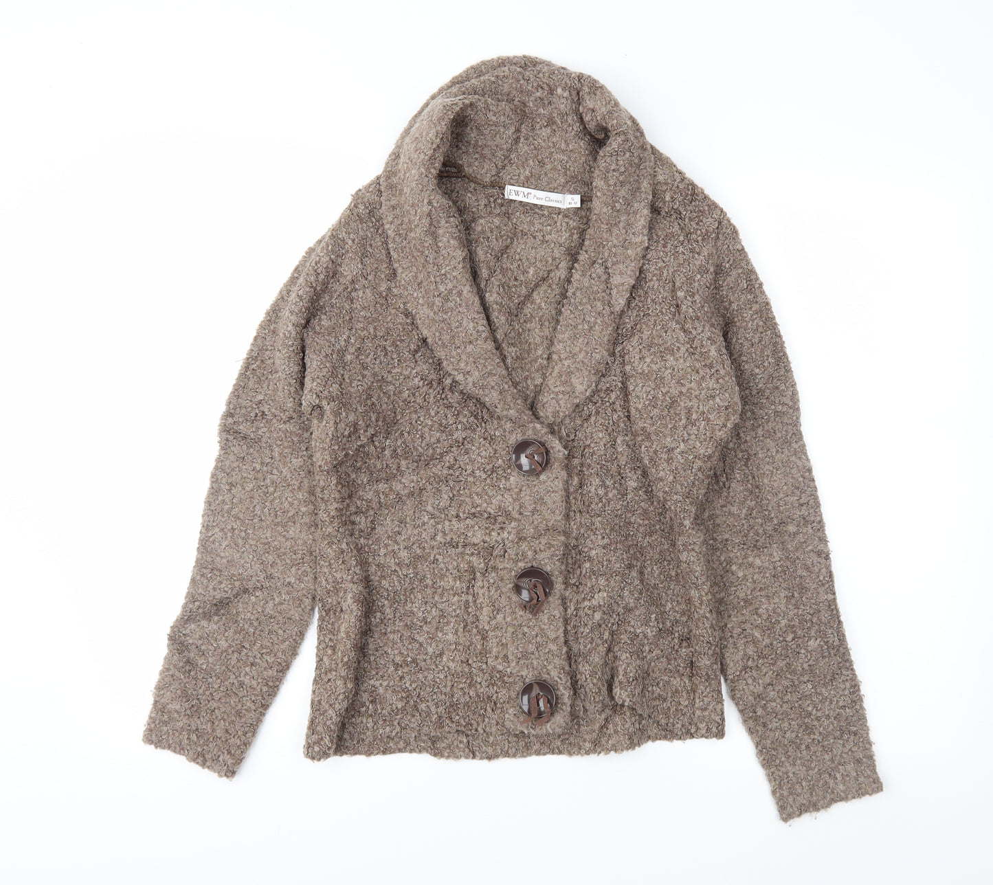 EWM Womens Beige   Cardigan Jumper Size S