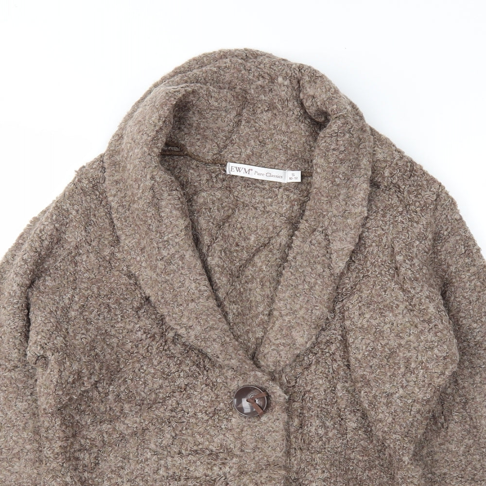 EWM Womens Beige   Cardigan Jumper Size S