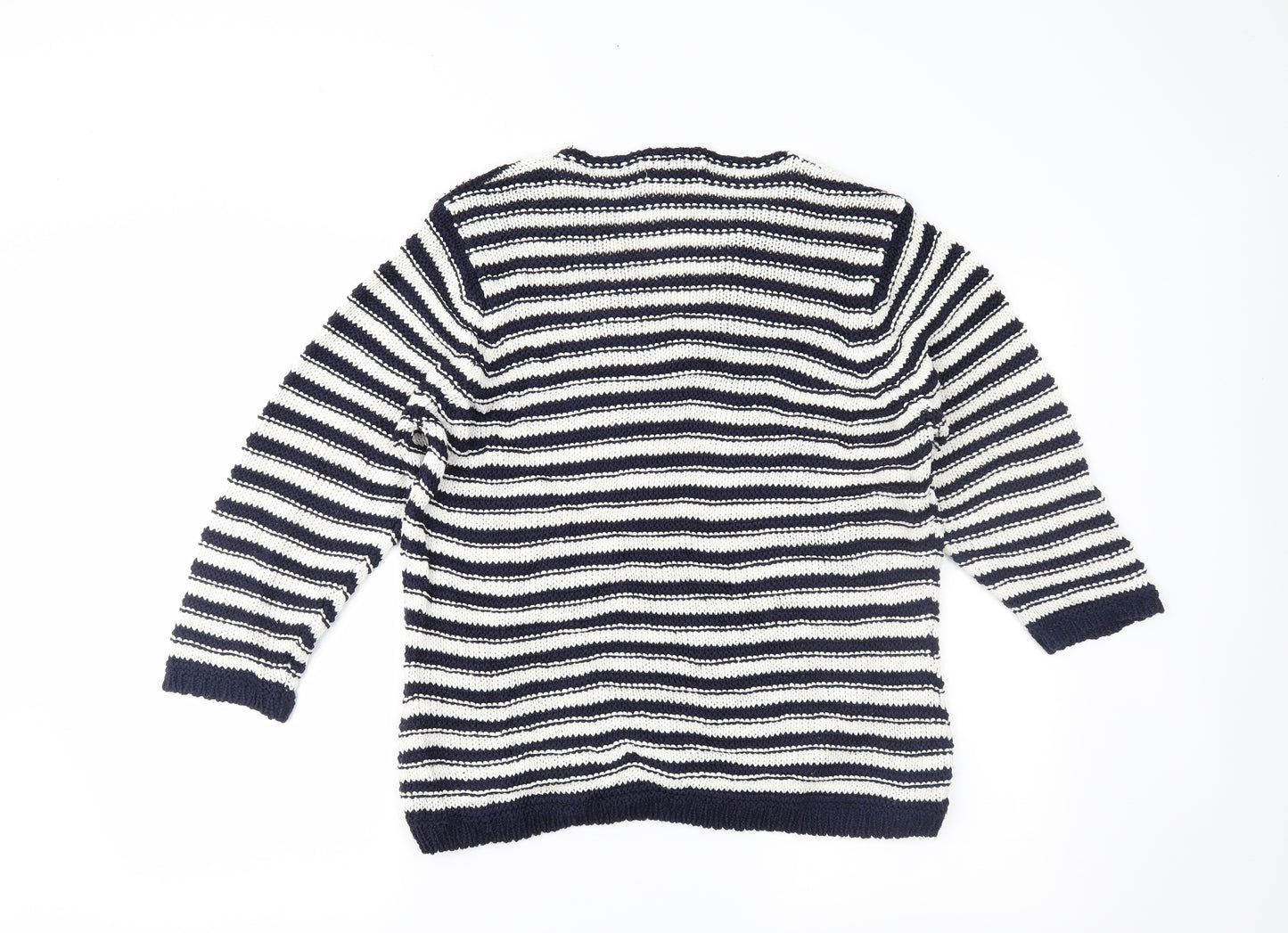 Per Una Womens Blue Striped  Pullover Jumper Size L