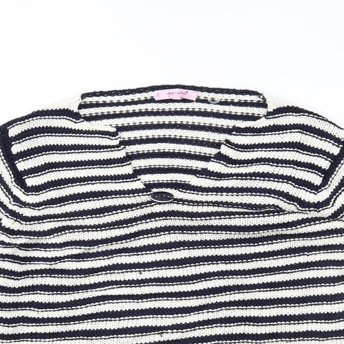 Per Una Womens Blue Striped  Pullover Jumper Size L