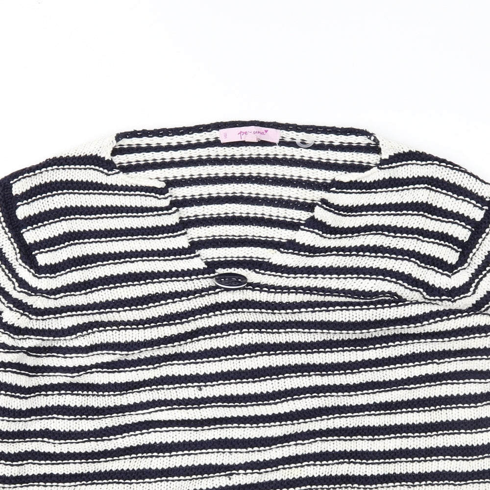 Per Una Womens Blue Striped  Pullover Jumper Size L