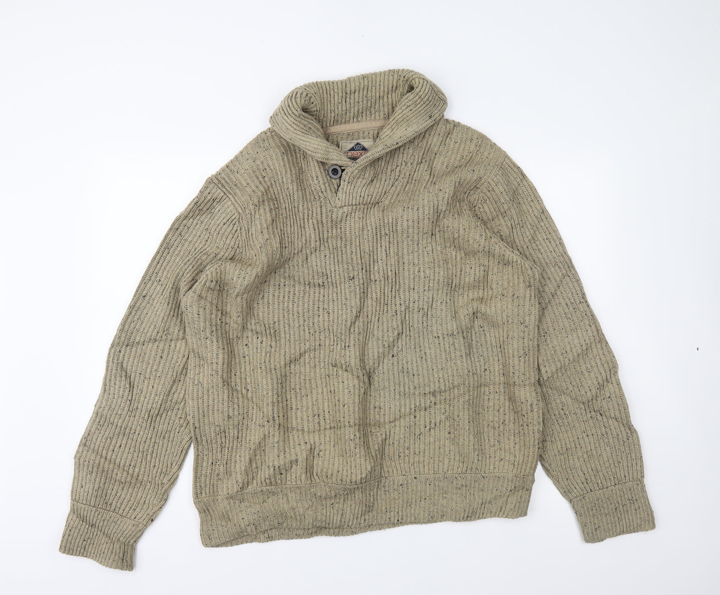 NEXT Mens Brown   Henley Jumper Size XL