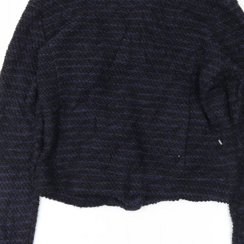 H&M Womens Blue Striped  Full Zip Jumper Size S