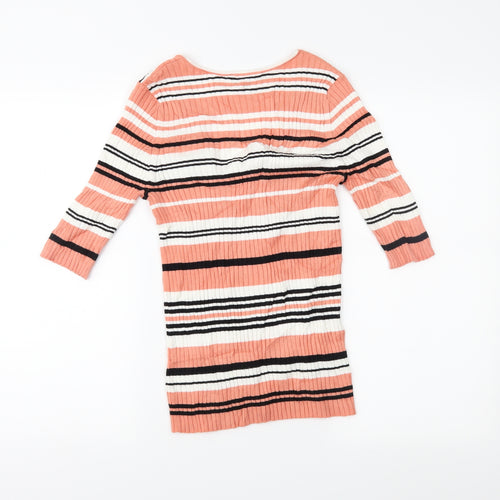 Express Womens Pink Striped  Basic Blouse Size M