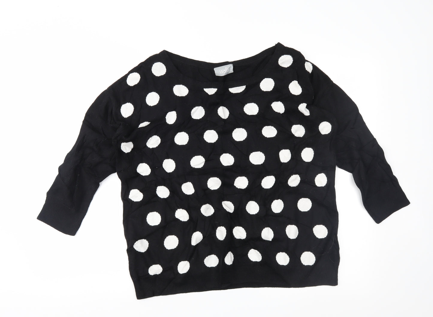 wallia Womens Black Polka Dot  Tunic Jumper Size M