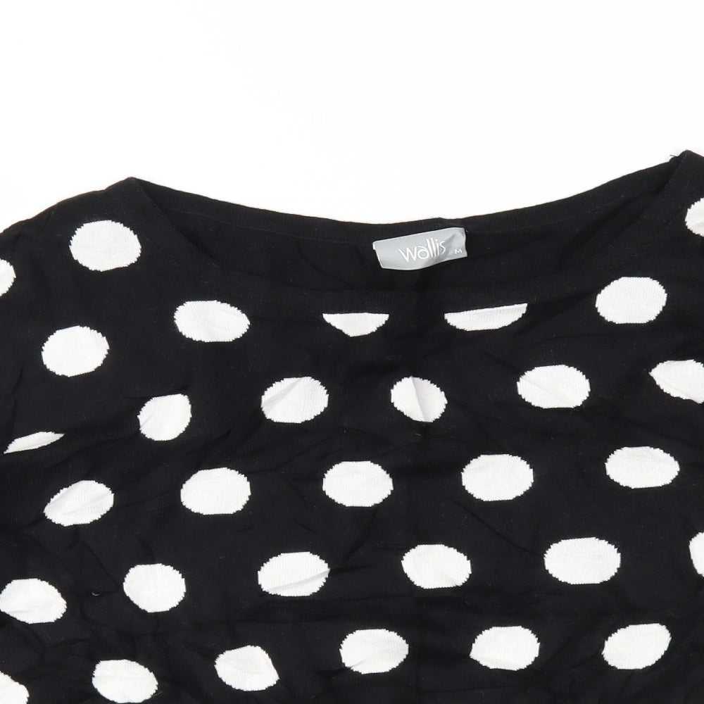 wallia Womens Black Polka Dot  Tunic Jumper Size M