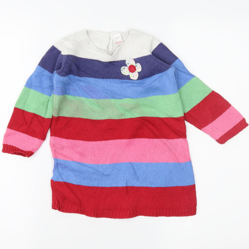 NEXT Girls Blue Striped  Pullover Jumper Size 12-18 Months