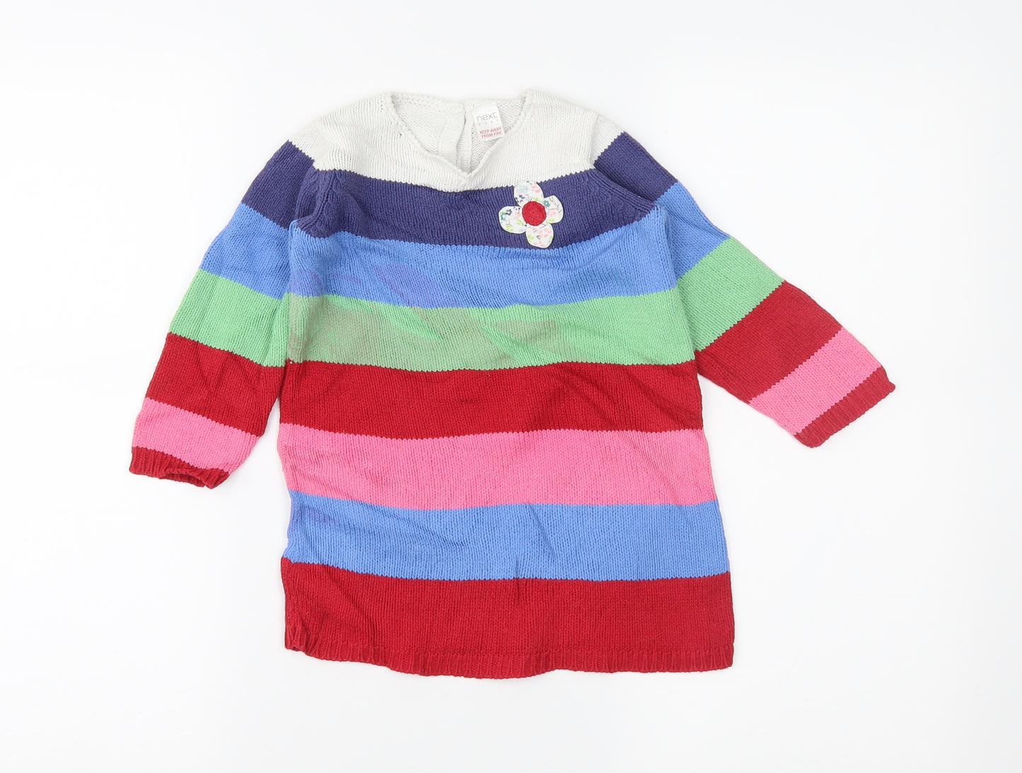 NEXT Girls Blue Striped  Pullover Jumper Size 12-18 Months