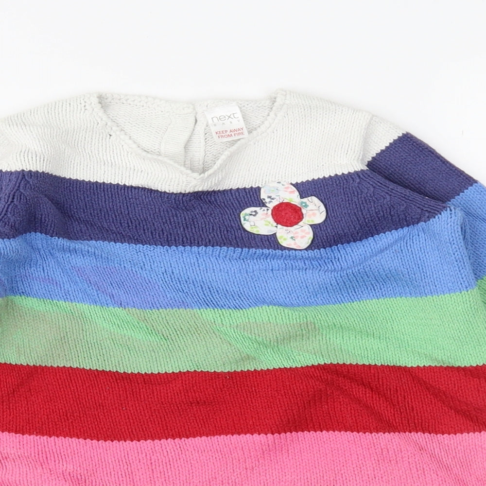 NEXT Girls Blue Striped  Pullover Jumper Size 12-18 Months