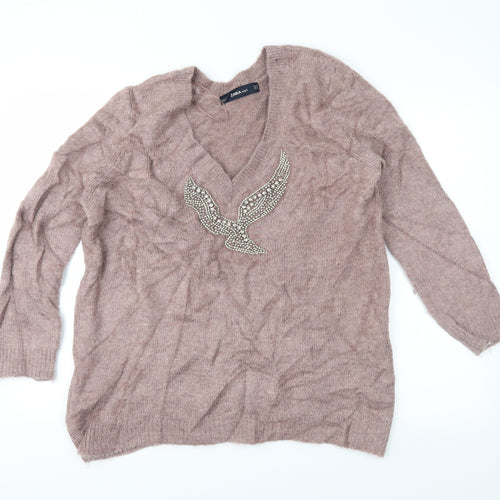 Zara Womens Pink   Pullover Jumper Size M