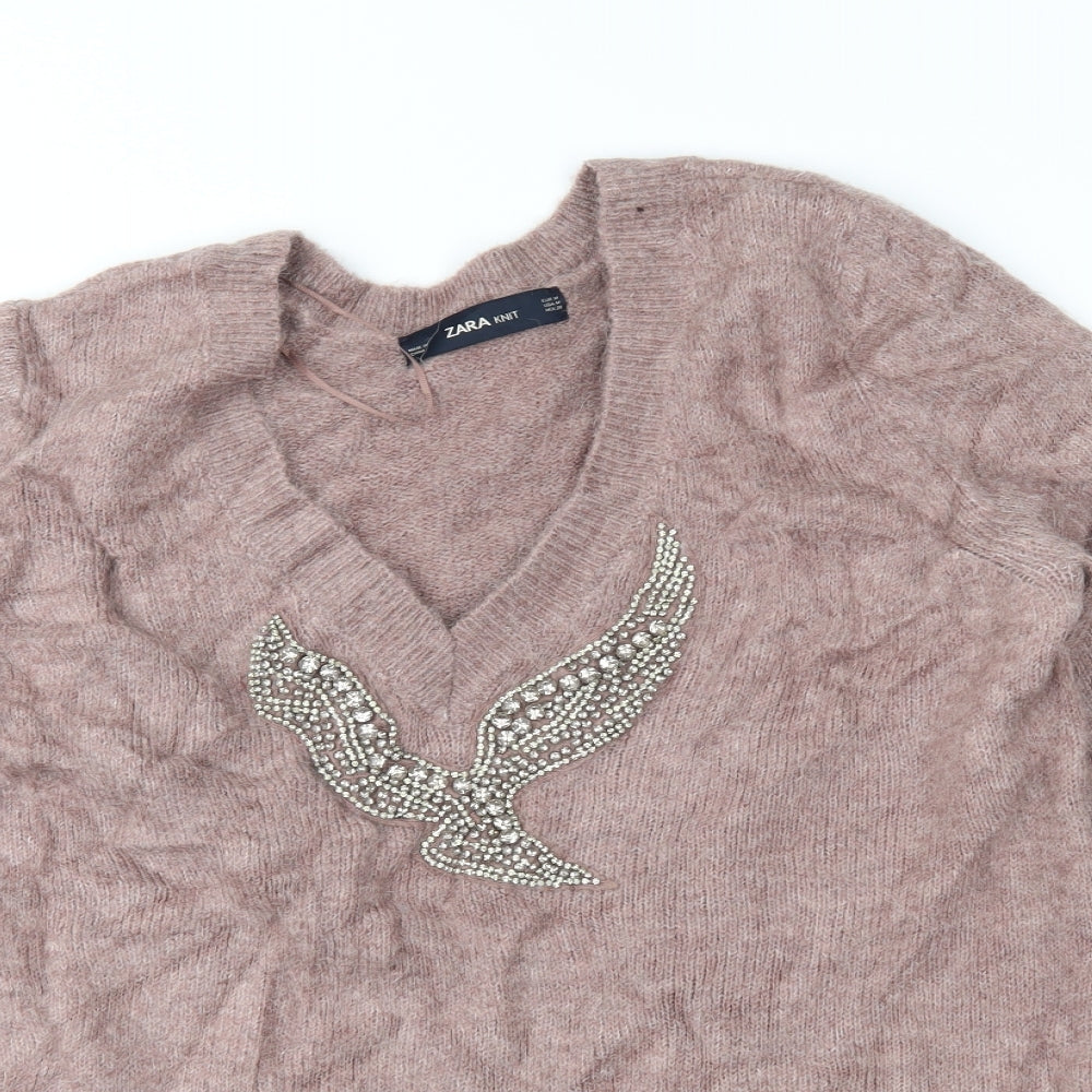 Zara Womens Pink   Pullover Jumper Size M