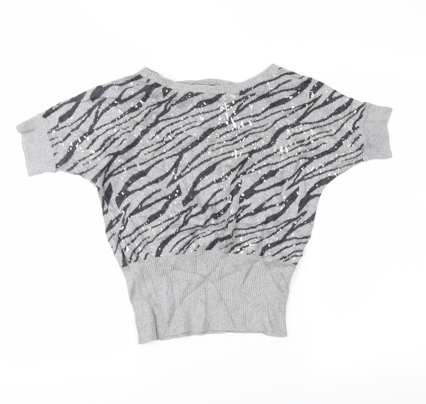 girls limited Girls Grey Animal Print  Pullover Jumper Size 5-6 Years