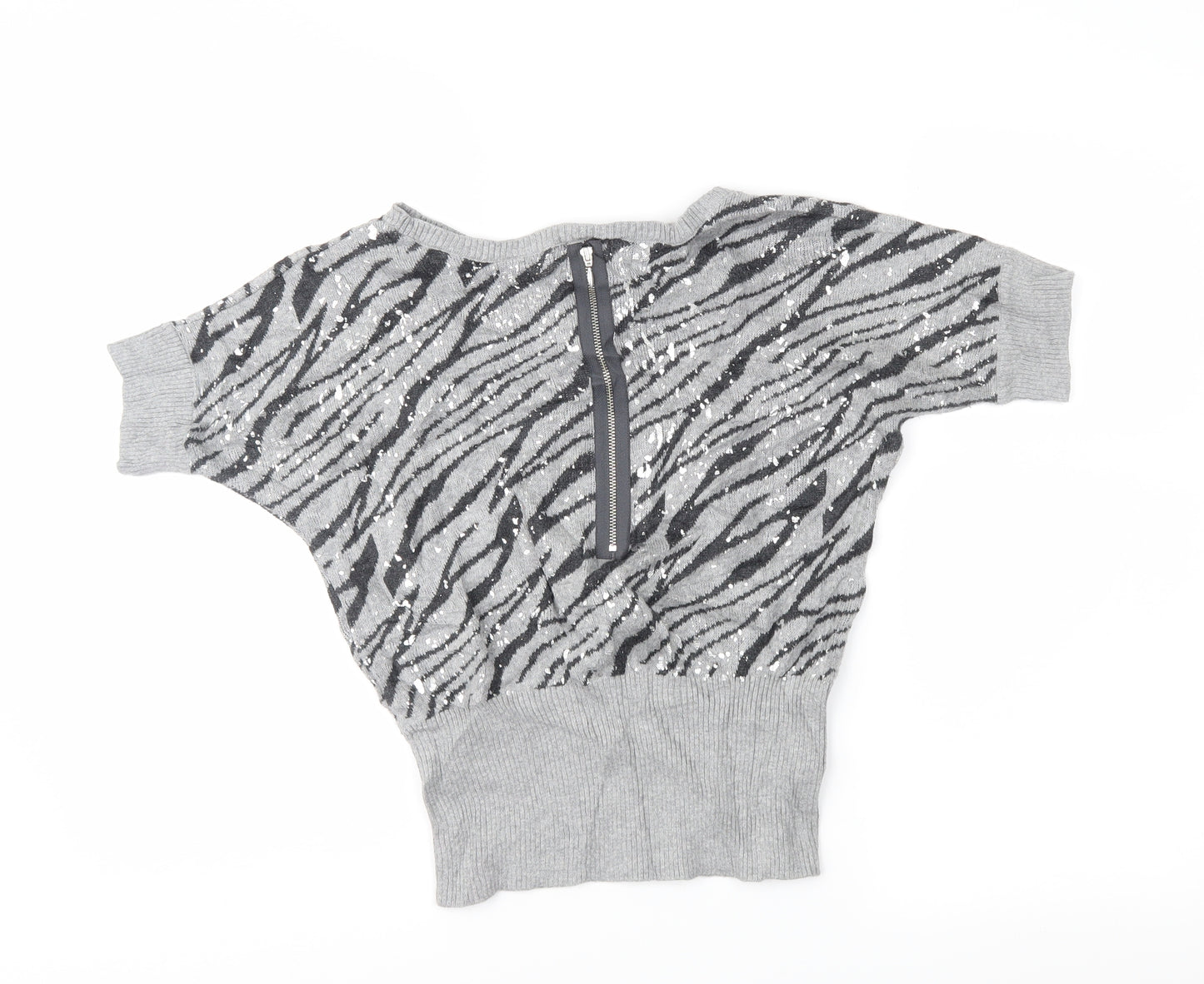 girls limited Girls Grey Animal Print  Pullover Jumper Size 5-6 Years