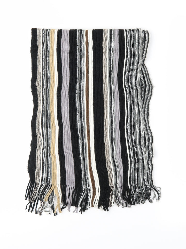 Preworn Mens Grey Striped  Scarf  One Size