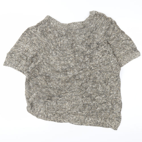 Massimo Dutti Womens Brown Herringbone  Pullover Jumper Size S