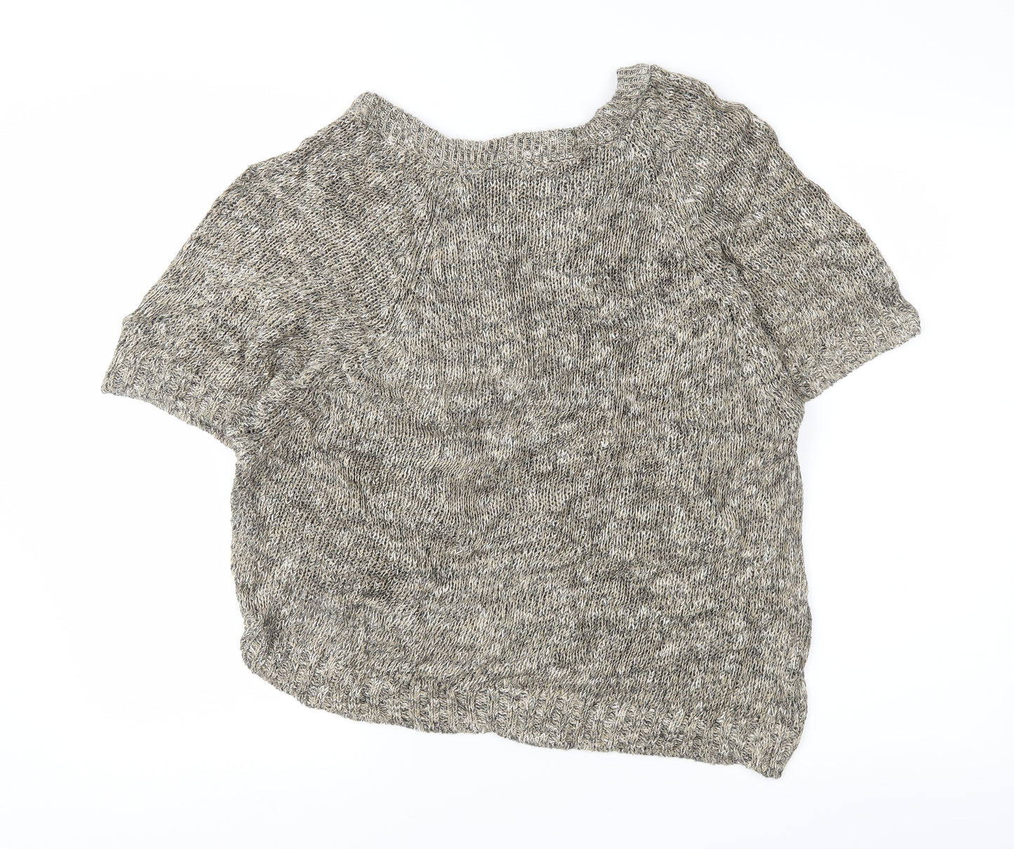 Massimo Dutti Womens Brown Herringbone  Pullover Jumper Size S