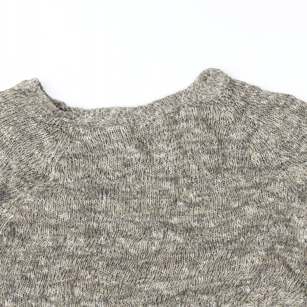 Massimo Dutti Womens Brown Herringbone  Pullover Jumper Size S