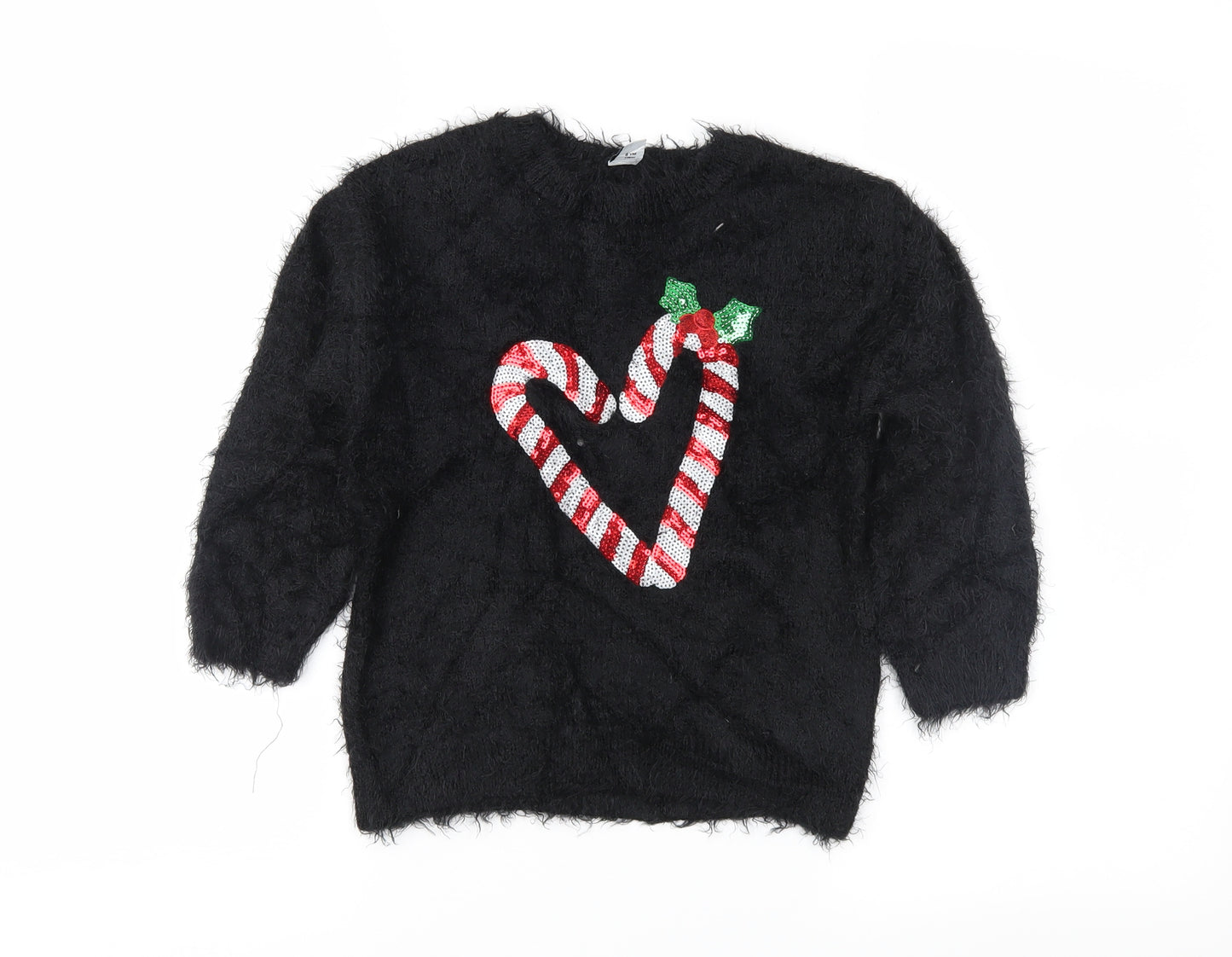 TU Girls Black   Pullover Jumper Size 5 Years  - CHRISMTAS