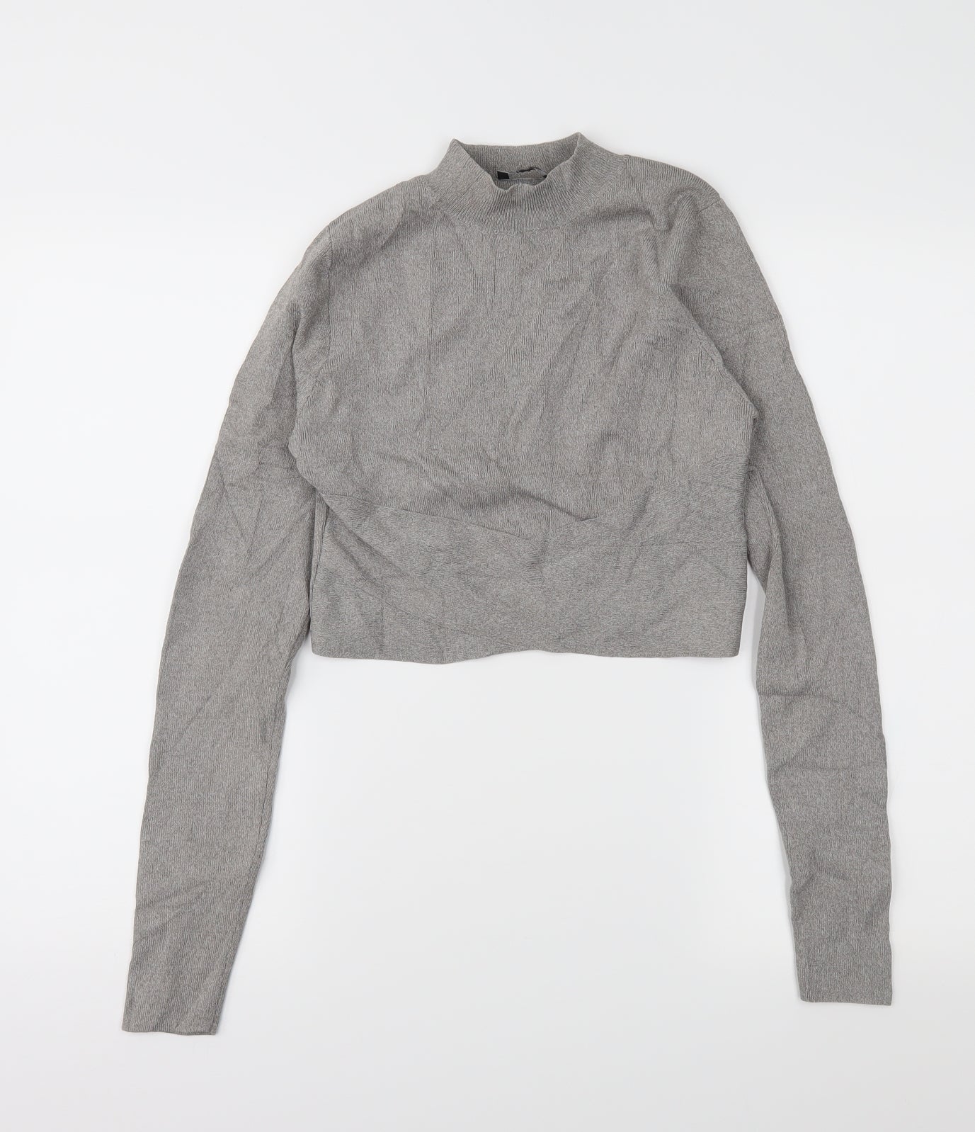newlook Womens Grey   Cropped Blouse Size 10