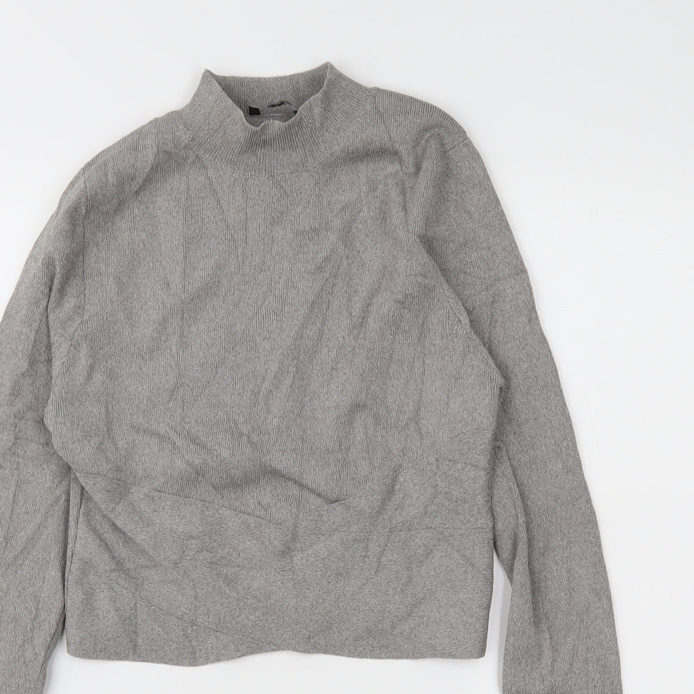 newlook Womens Grey   Cropped Blouse Size 10