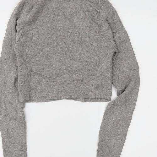 newlook Womens Grey   Cropped Blouse Size 10