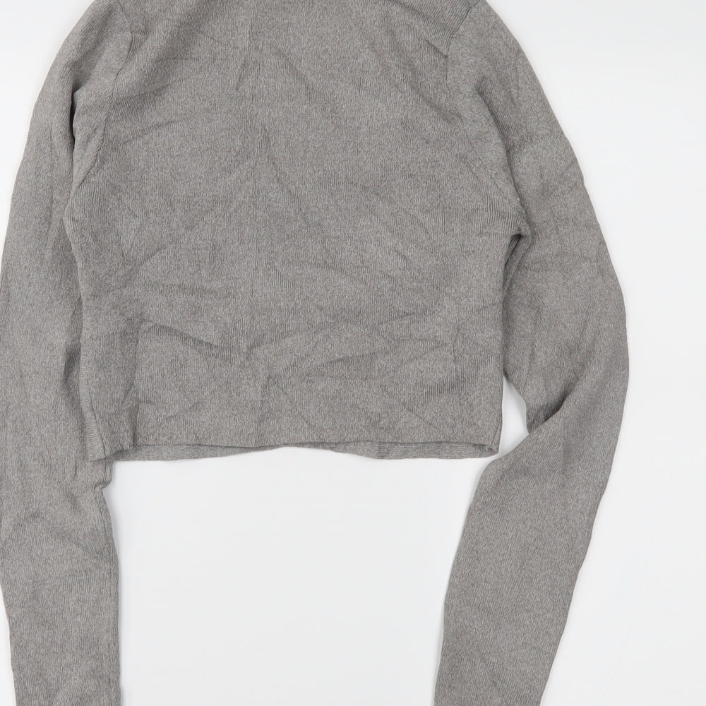 newlook Womens Grey   Cropped Blouse Size 10