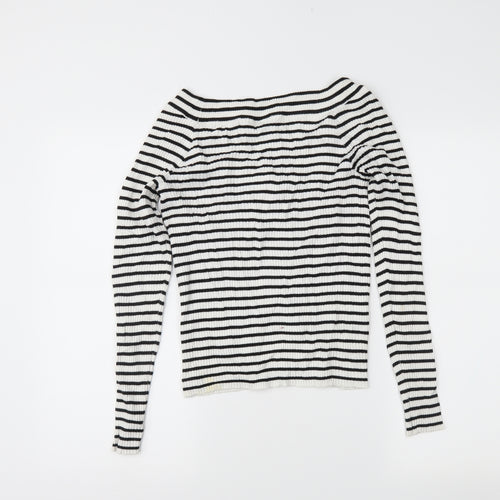 H&M Womens Black Striped  Tunic Jumper Size M