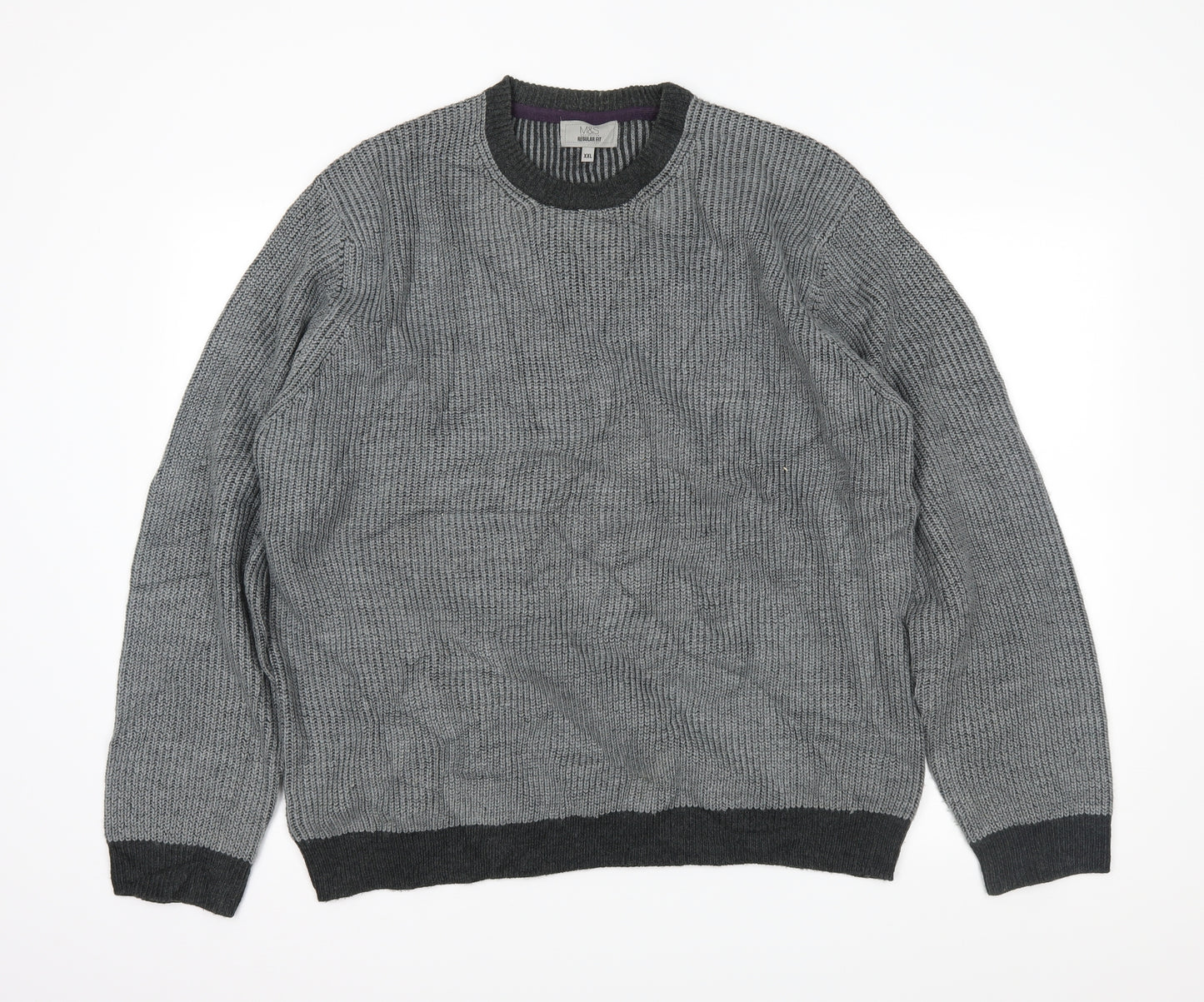 m&s Mens Grey   Pullover Jumper Size 2XL