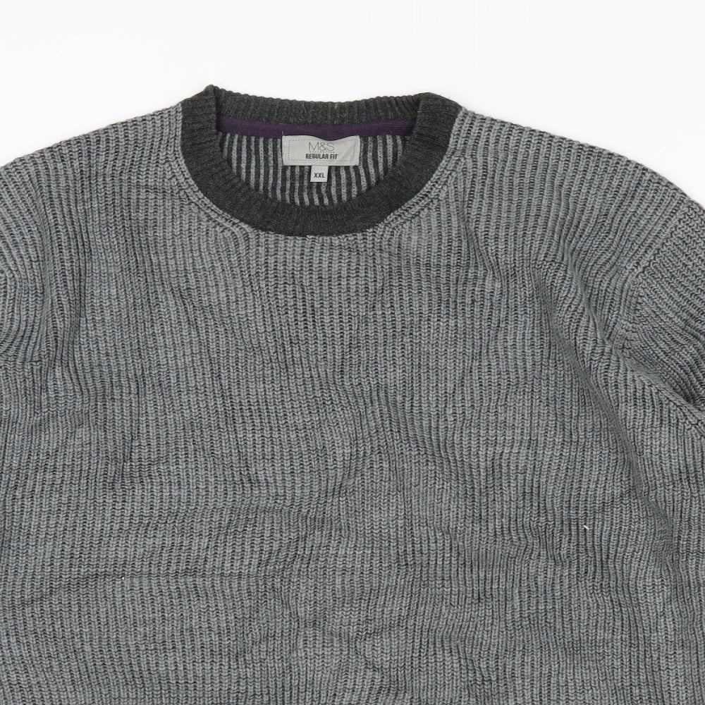 m&s Mens Grey   Pullover Jumper Size 2XL