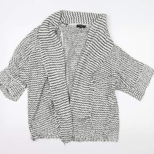 newlook Womens White Striped  Wrap Jumper Size 10